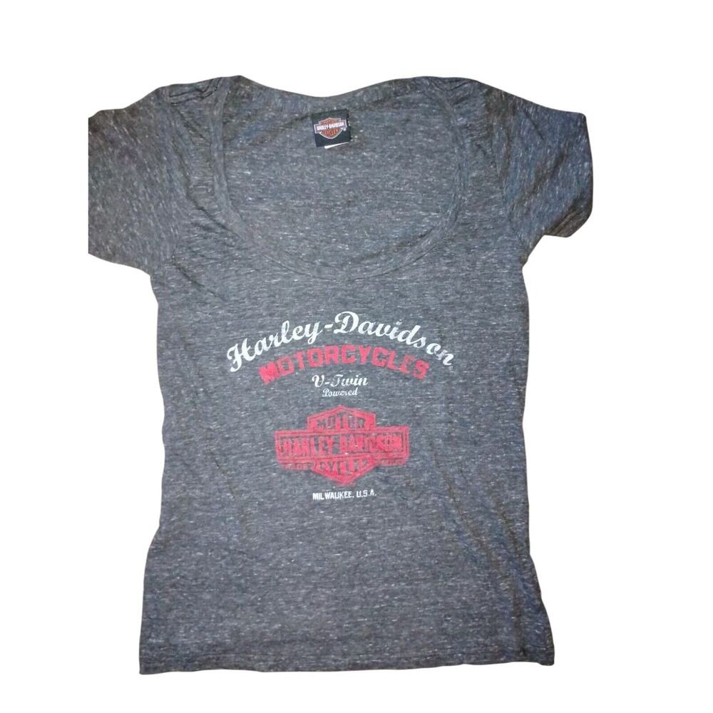 A32-Women's Y2K Large Harley-Davidson Motorcycle Lightweight T-shirt
